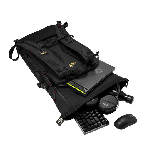 ASUS ROG SLASH Edition 20 backpack Roll top backpack Black Polyester, PU leather
