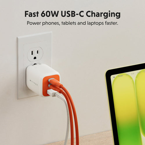 Targus HyperJuice Flex USB cable USB 2.0 1.5 m USB C 0.48 Gbit/s 60 W Orange