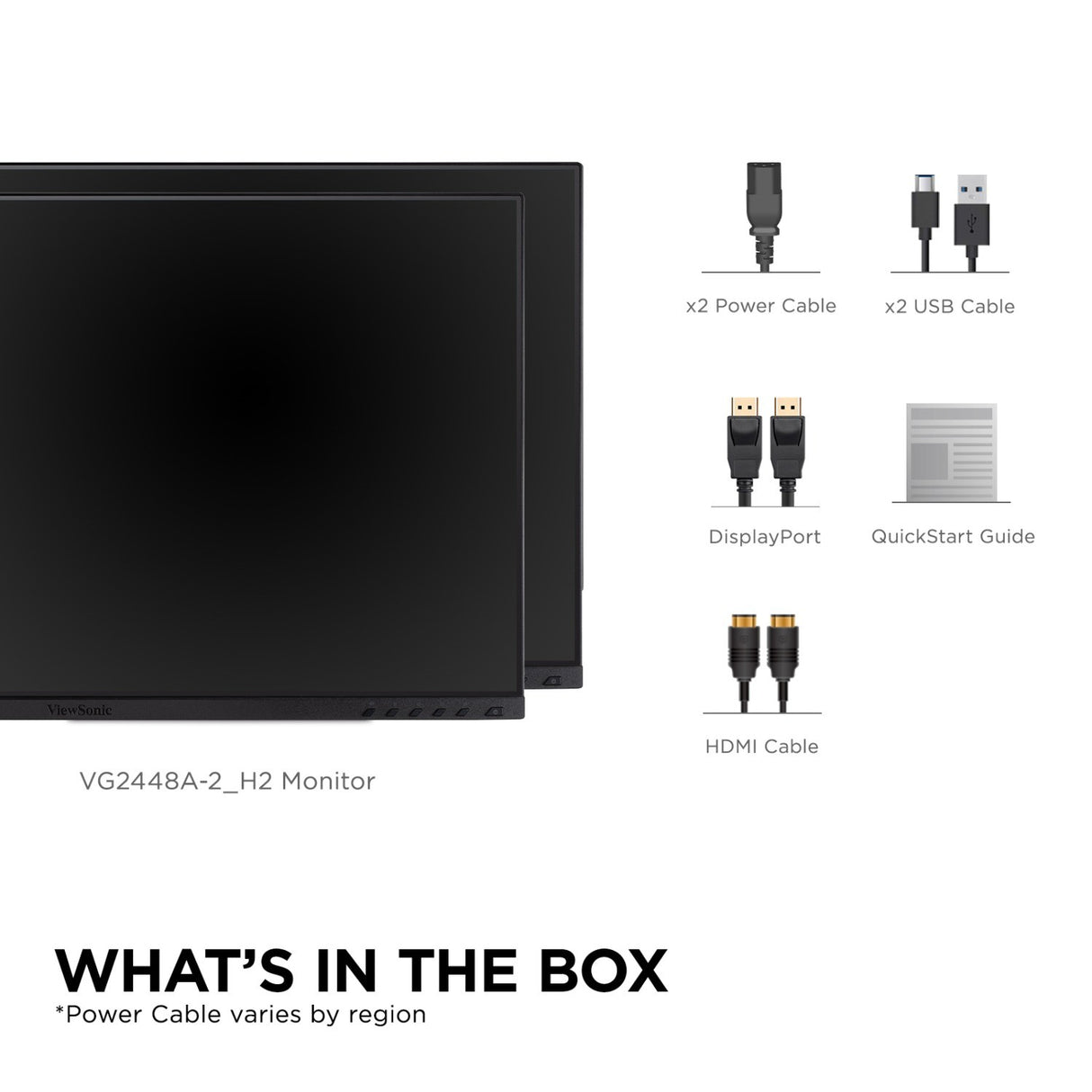 Viewsonic VG Series VG2448A-2_H2 computer monitor 61 cm (24") 1920 x 1080 pixels Full HD LED Black