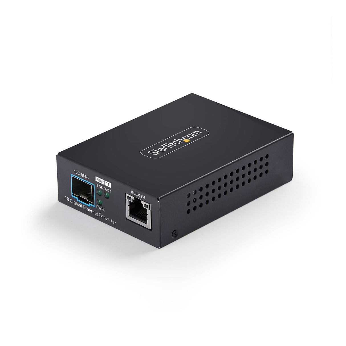 StarTech.com 10GbE Open SFP+ Fiber Media Converter, Standalone 10 Gigabit Ethernet RJ-45 to 10GBASE-X SFP+, Single-Mode / Multi-Mode, 16K Jumbo Frames - TAA