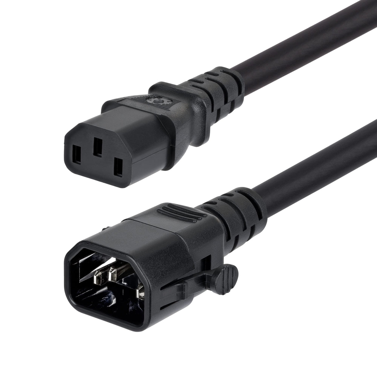StarTech.com 6ft (1.8m) Heavy Duty Power Extension Cord, Locking C14 to C13, PDU Power Cord, 15A 250V, 14AWG, AC Power Cable Extension, TAA Compliant, UL Listed