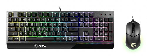 MSI VIGOR GK30 COMBO RGB MEMchanical Gaming Keyboard + Clutch GM11 Gaming Mouse ' UK Layout, 6-Zone RGB Lighting Keyboard, Dual-Zone RGB Lighting Mouse, 5000 DPI Optical Sensor, RGB Mystic Light'
