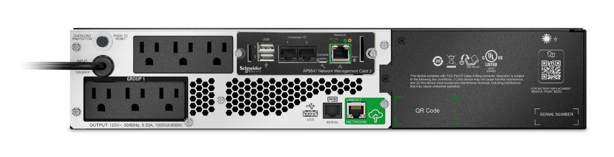 APC SMTL1000RM2UCNC uninterruptible power supply (UPS) Line-Interactive 1 kVA 800 W 6 AC outlet(s)