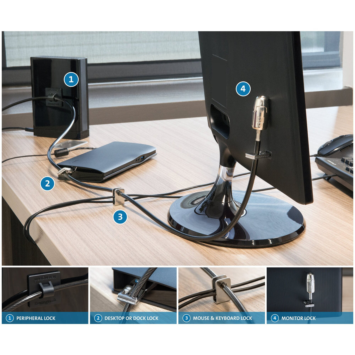 Kensington Desktop & Peripherals Locking Kit 2.0 — Master Keyed