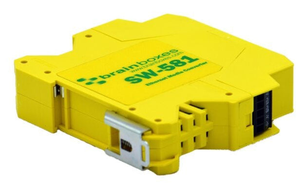 Brainboxes SW-581 network switch Unmanaged Gigabit Ethernet (10/100/1000) DIN rail Yellow