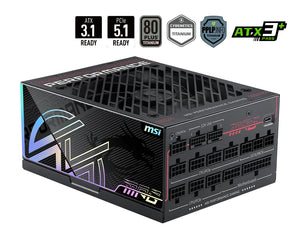 MSI MPG Ai1300TS PCIE5 power supply unit 1300 W 24-pin ATX ATX Black