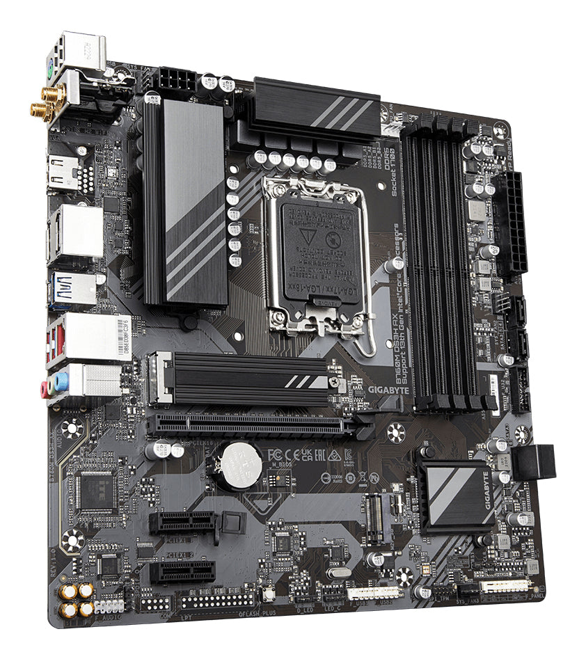 GIGABYTE B760M DS3H AX Motherboard - Supports Intel Core 14th Gen CPUs, 6+2+1 Phases Digital VRM, up to 7600MHz DDR5 (OC), 2xPCIe 4.0 M.2, Wi-Fi 6E, 2.5GbE LAN, USB 3.2 Gen 2