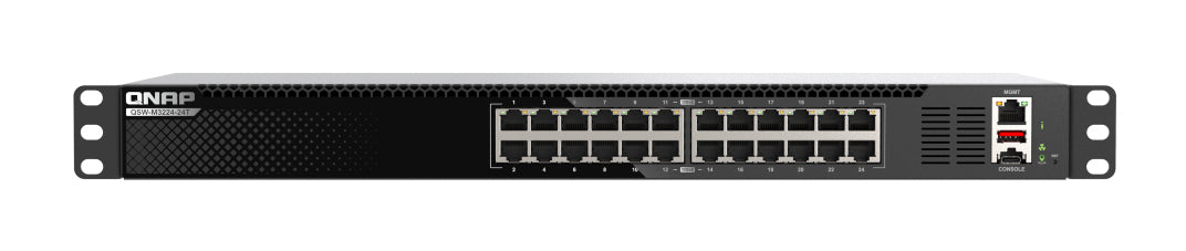 QNAP QSW-M3224-24T network switch Managed L3 10G Ethernet (100/1000/10000) 1U Black, Silver