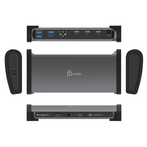 j5create JTD562 8K Thunderbolt 4 Docking Station - Thunderbolt certified, Single 8K/Dual 4K (USB-C to TB4 USB-C x 3, USB-C PD x1, USB-A x3, RJ-45, SD)