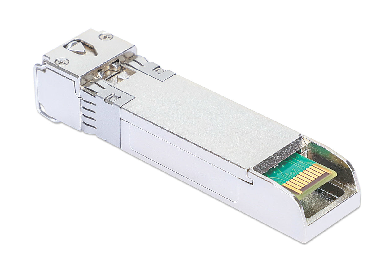 Intellinet Transceiver Module Optical, 10 Gigabit Fiber SFP+, 10GBase-SR (LC) Multi-Mode Port, 300m, Wavelength 850nm, Ethernet, Fibre, HPE Compliant, Equivalent to HPE J9150A / J9150D / JD092A / JD092B, Three Year Warranty