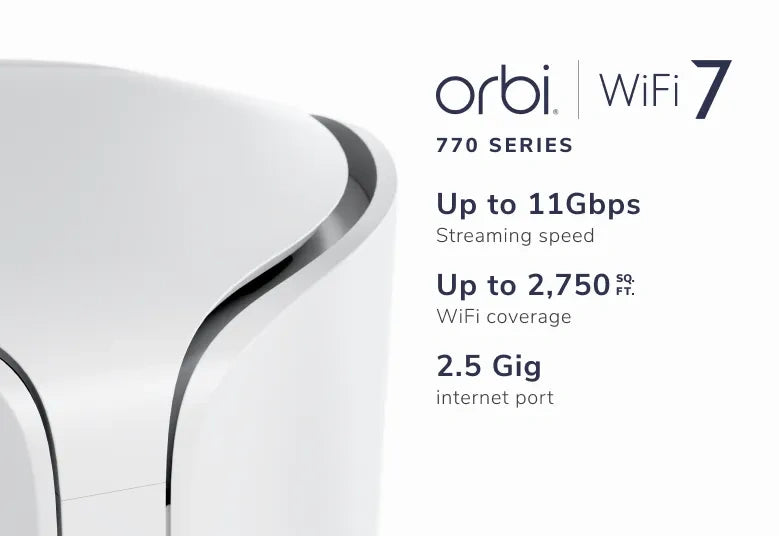 NETGEAR Orbi 770 Tri-band (2.4 GHz / 5 GHz / 6 GHz) Wi-Fi 7 (802.11be) White 2 Internal