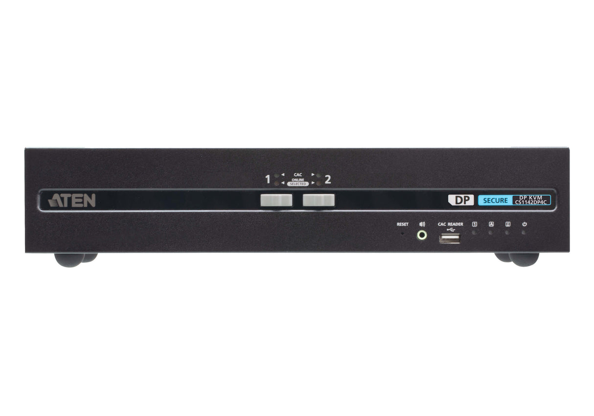 ATEN 2-Port USB DisplayPort Dual Display Secure KVM Switch with CAC (PSD PP v4.0 Compliant)