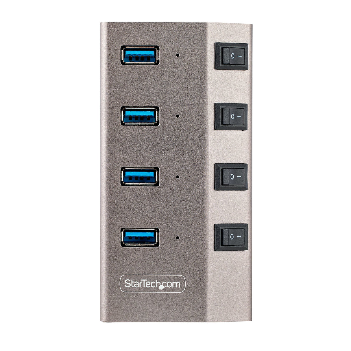 StarTech.com 4 Port Self-Powered USB C Hub with Individual On/Off Switches, USB 3.0 (5Gbps) Expansion Hub with Power Supply, Desktop Laptop USB-C to USB-A Splitter