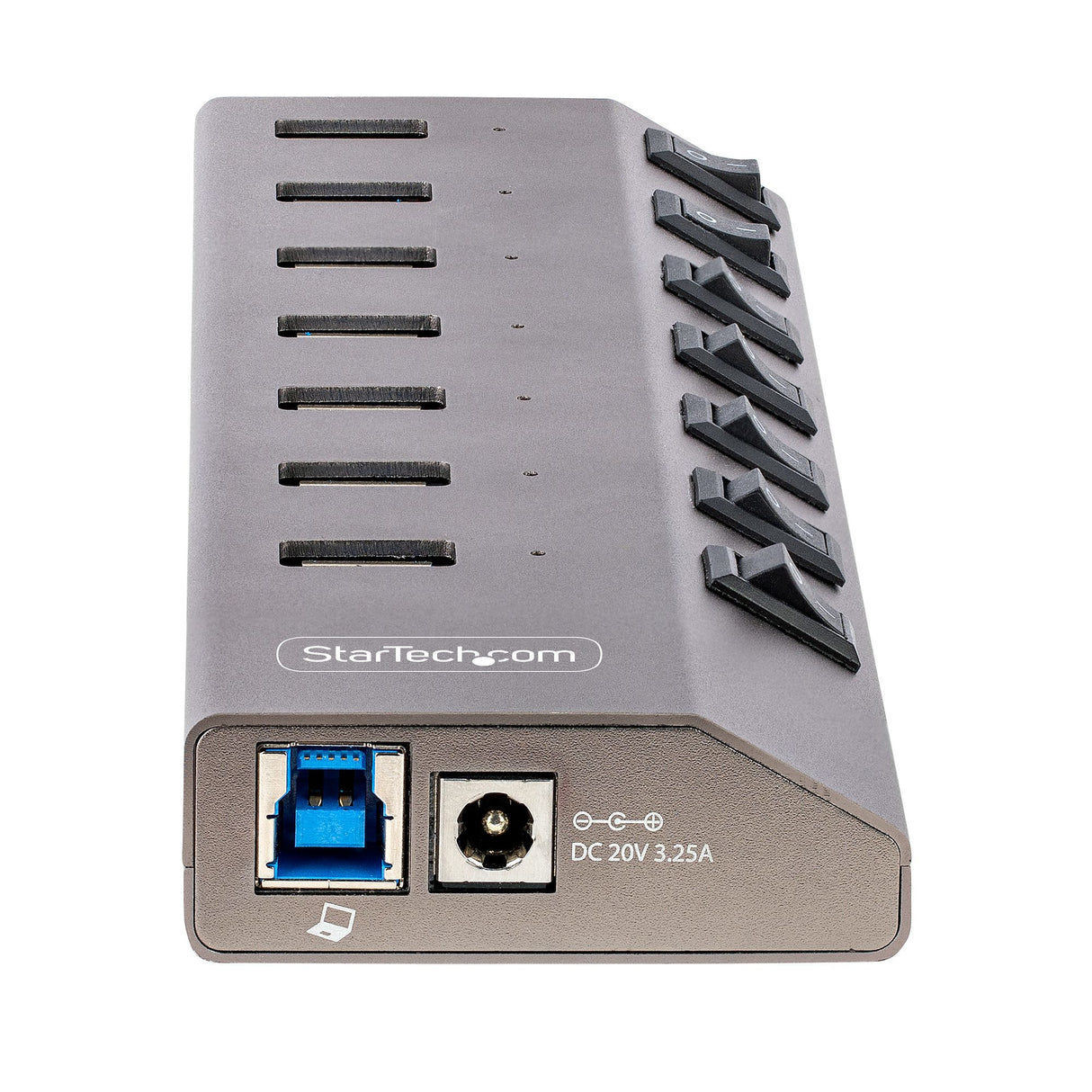 StarTech.com 7 Port Self-Powered USB C Hub with Individual On/Off Switches, USB 3.0 (5Gbps) Expansion Hub with Power Supply, Desktop Laptop USB-C to USB-A Splitter