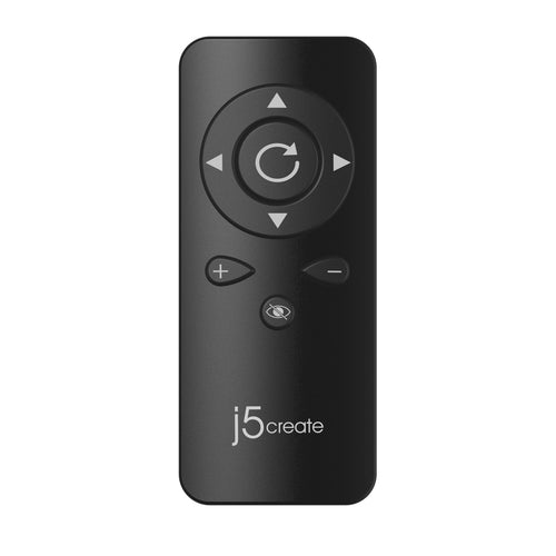 j5create JVCU435 USB™ 4K Ultra HD Webcam with 5x Digital Zoom Remote Control, 3840 x 2160 Video Capture Resolution, Black and Silver