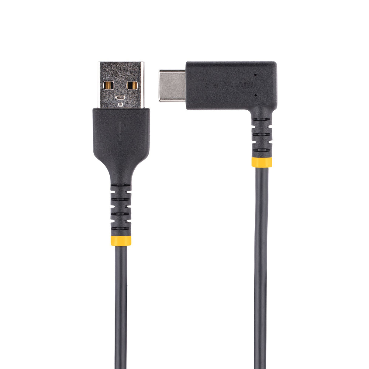 StarTech.com 6in (15cm) USB-A to USB-C Fast Charging Cable, Rugged, Right-Angled, Charge & Sync, 3A, USB 2.0, TPE Jacket and Aramid Fiber - USB Charging Cord