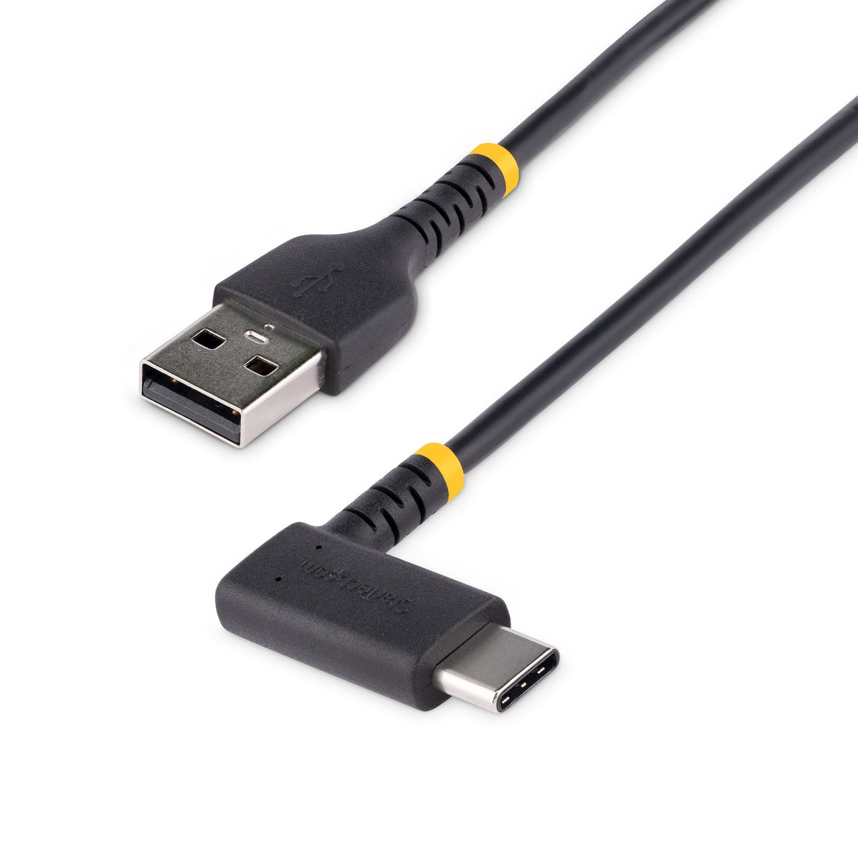 StarTech.com 3ft (1m) USB-A to USB-C Fast Charging Cable, Rugged, Right-Angled, Charge & Sync, 3A, USB 2.0, TPE Jacket and Aramid Fiber - USB Charging Cord
