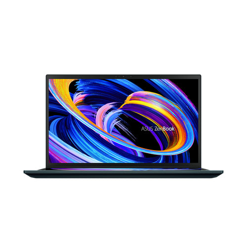 ASUS Zenbook Pro Duo 15 OLED UX582ZM-XH71-CA laptop Intel® Core™ i7 i7-12700H 39.6 cm (15.6") Touchscreen Full HD 16 GB LPDDR5-SDRAM 1 TB SSD NVIDIA GeForce RTX 3060 Wi-Fi 6 (802.11ax) Windows 11 Pro Blue