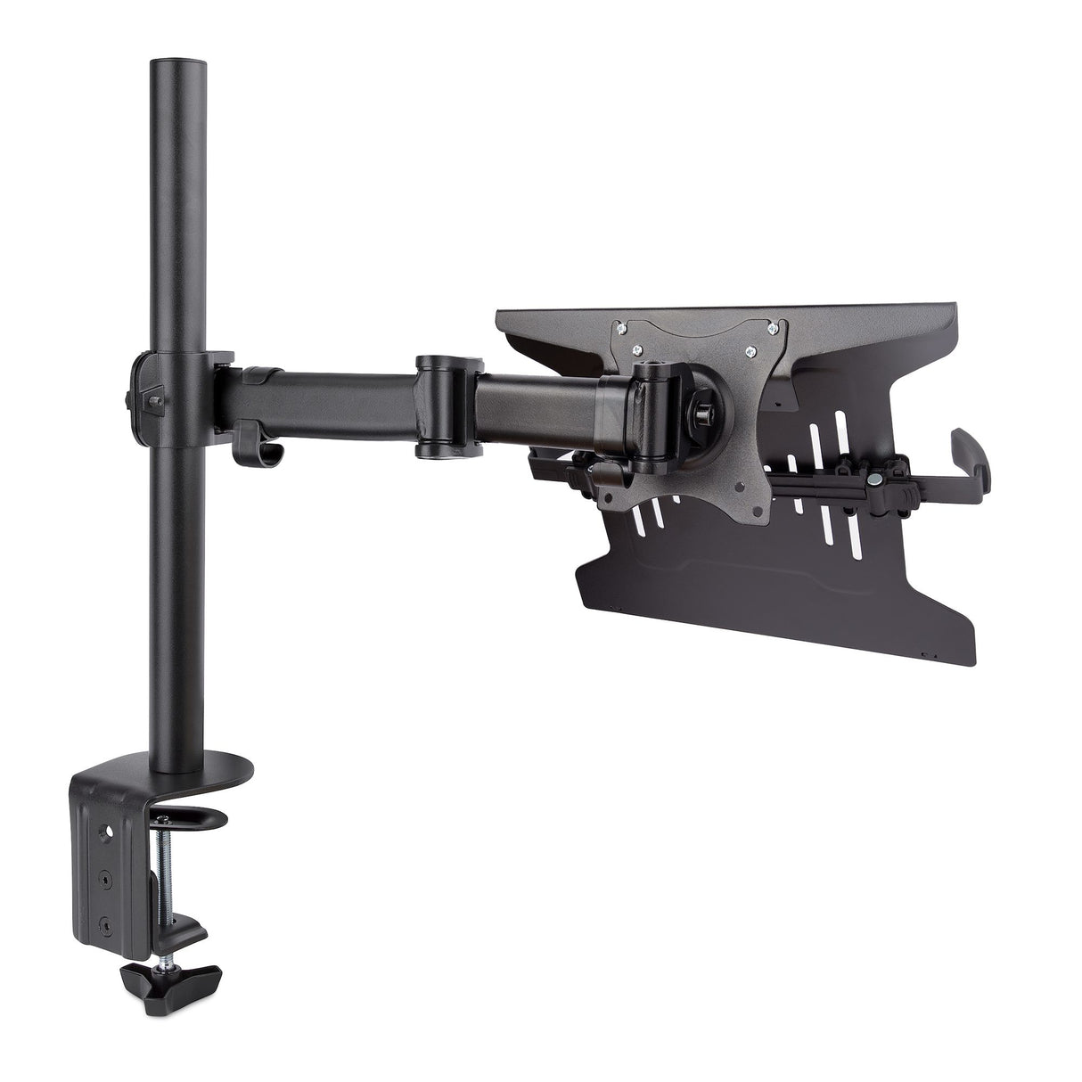 StarTech.com Laptop Desk Mount - Monitor and Laptop Mount - Displays up to 34" (17.6lb/8kg) & Laptops (4.5kg/9.9lb) - Articulating VESA Laptop Tray Arm - Clamp / Grommet Mount