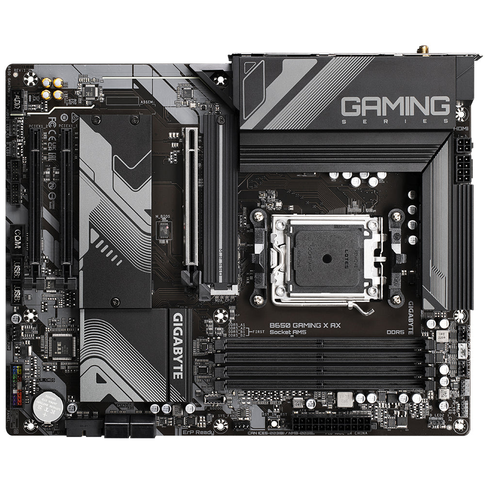 GIGABYTE B650 GAMING X AX Motherboard - Supports AMD Series 9000 CPUs, 8+2+2 Phases Digital VRM, up to 8000MHz DDR5 (OC), 1xPCIe 5.0+2xPCIe 4.0 x4 M.2, Wi-Fi 6E, 2.5GbE LAN, USB 3.2 Gen 2x2