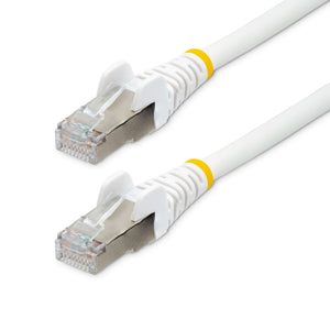 StarTech.com 2ft CAT6a Ethernet Cable - White - Low Smoke Zero Halogen (LSZH) - 10GbE 500MHz 100W PoE++ Snagless RJ-45 w/Strain Reliefs S/FTP Network Patch Cord