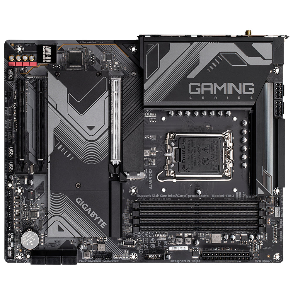 GIGABYTE Z790 GAMING X AX Motherboard - Supports Intel Core 14th CPUs, 16+1+2 Phases Digital VRM, up to 7600MHz DDR5 (OC), 4xPCIe 4.0 M.2, Wi-Fi 6E, 2.5GbE LAN , USB 3.2 Gen 2x2