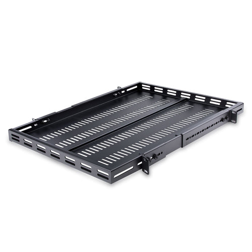StarTech.com 1U 4-Post Adjustable Vented Server Rack Mount Shelf - 330lbs(150 kg) - 19.5 to 38in Adjustable Mounting Depth Universal Tray for 19" AV/ Network Equipment Rack - 27.5in Deep