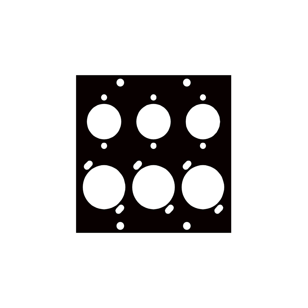 Middle Atlantic UCP Module with Six Mixed Gender XLR Punchouts