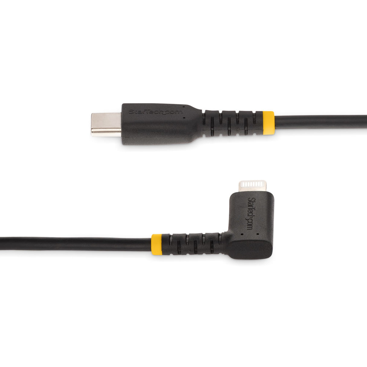 StarTech.com 3ft (1m) Durable USB-C to Lightning Cable - Right-Angled Heavy Duty Aramid Fiber USB Type-C to Lightning Charging/Sync Cord - Apple MFi Certified - Rugged iPhone Lightning Cable