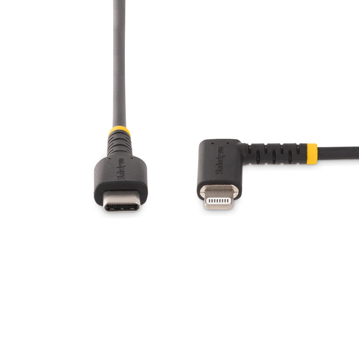 StarTech.com 3ft (1m) Durable USB-C to Lightning Cable - Right-Angled Heavy Duty Aramid Fiber USB Type-C to Lightning Charging/Sync Cord - Apple MFi Certified - Rugged iPhone Lightning Cable