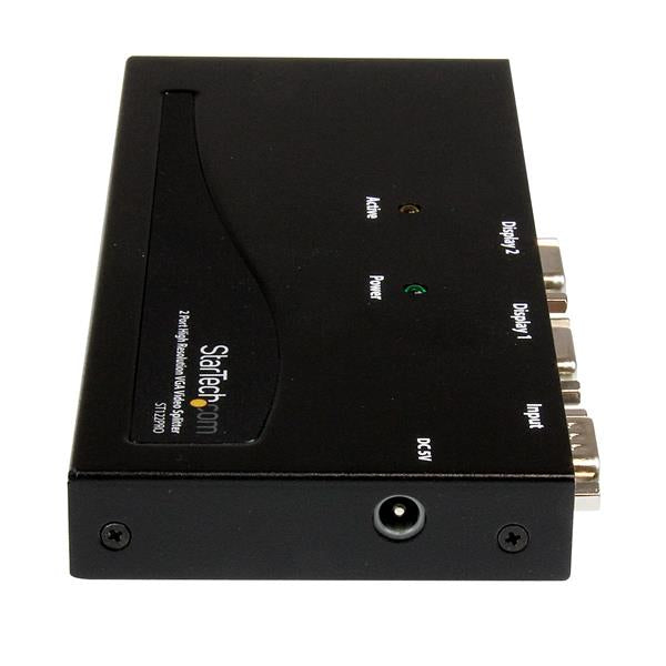StarTech.com 2 Port High Resolution VGA Video Splitter with Built-in Amplifier, 350 MHz, VGA Splitter 1 x 2, 2048x1536 80Hz - TAA Compliant