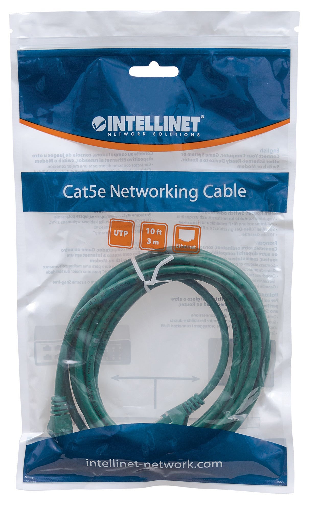 Intellinet Network Patch Cable, Cat6, 15m, Green, CCA, U/UTP, PVC, RJ45, Gold Plated Contacts, Snagless, Booted, Lifetime Warranty