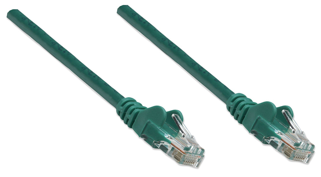 Intellinet Network Patch Cable, Cat6, 15m, Green, CCA, U/UTP, PVC, RJ45, Gold Plated Contacts, Snagless, Booted, Lifetime Warranty