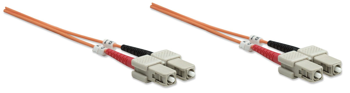 Intellinet Fiber Optic Patch Cable, OM1, SC/SC, 10m, Orange, Duplex, Multimode, 62.5/125 µm, LSZH, Fibre, Lifetime Warranty, Polybag