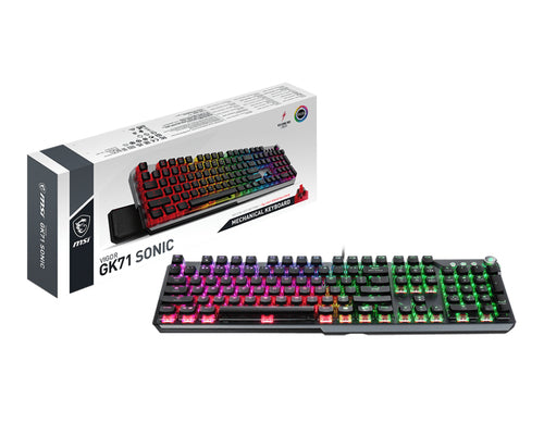 MSI VIGOR GK71 SONIC - RED SWITCHES keyboard Gaming USB QWERTY English Black