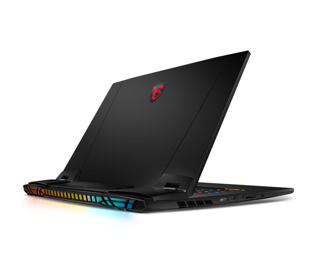 MSI Gaming GT77HX 13VH-046US Titan Intel® Core™ i9 i9-13980HX Laptop 43.9 cm (17.3") 4K Ultra HD 64 GB DDR5-SDRAM 2 TB SSD NVIDIA GeForce RTX 4080 Wi-Fi 6E (802.11ax) Windows 11 Pro Black