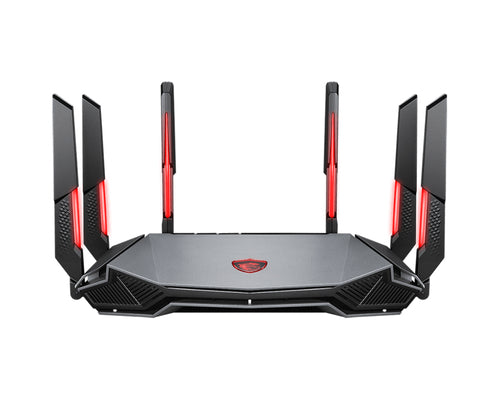 MSI RADIX AXE6600 WIFI 6E TRI-BAND wireless router Gigabit Ethernet Dual-band (2.4 GHz / 5 GHz) Black, Red