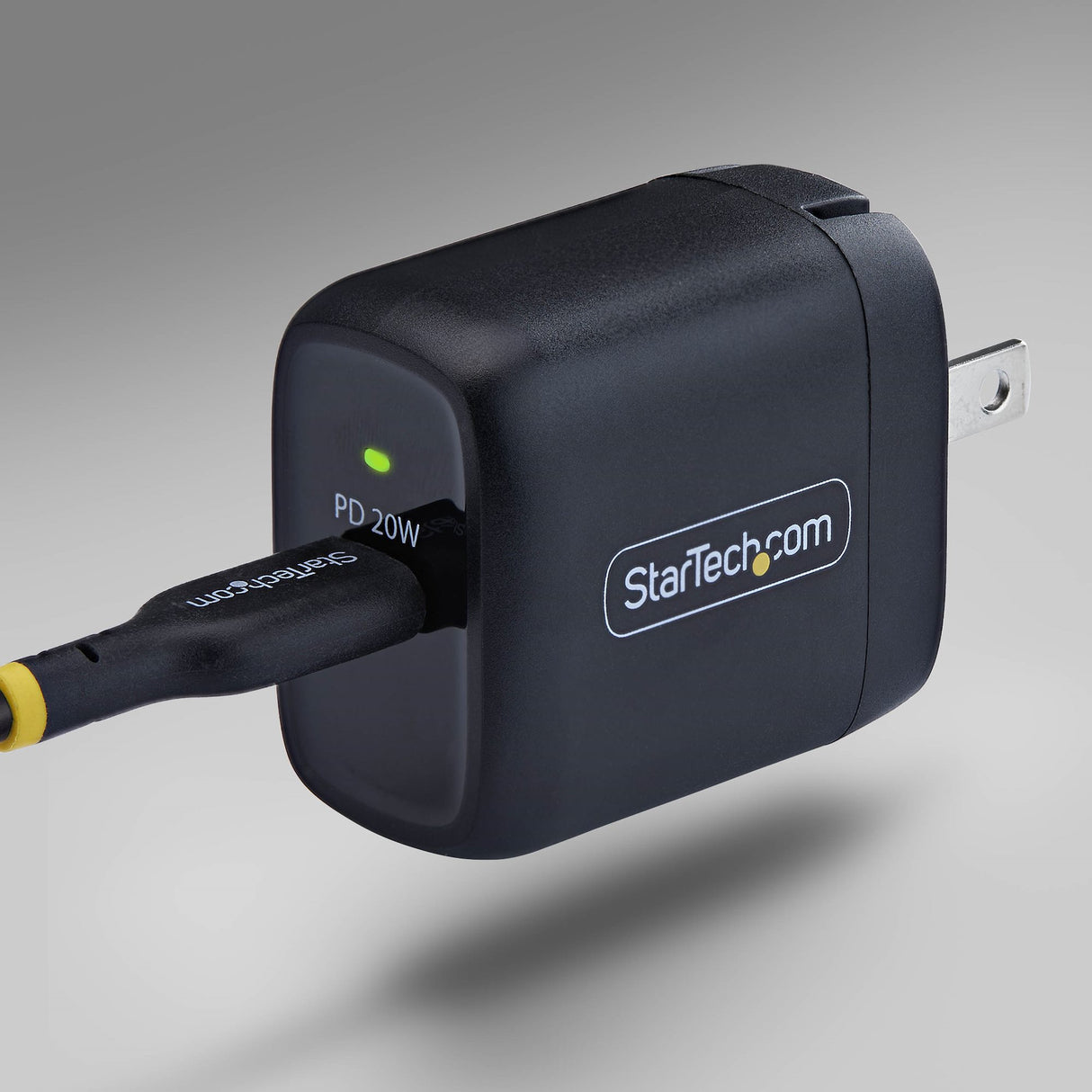StarTech.com 20W USB‑C Wall Charger, Portable Charger with USB Power Delivery Fast Charging, 5V/9V PD, USB-C Charger, Black
