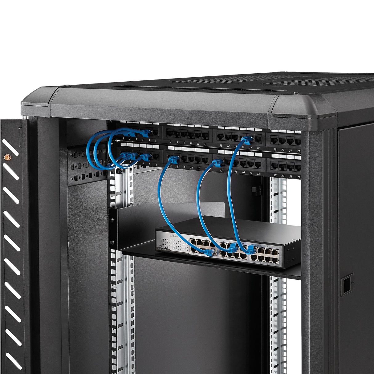 StarTech.com 2U Server Rack Shelf - Universal Rack Mount Cantilever Shelf for 19" Network Equipment Rack & Cabinet - Heavy Duty Steel - Weight Capacity 44lb/20kg - 16" Deep Tray