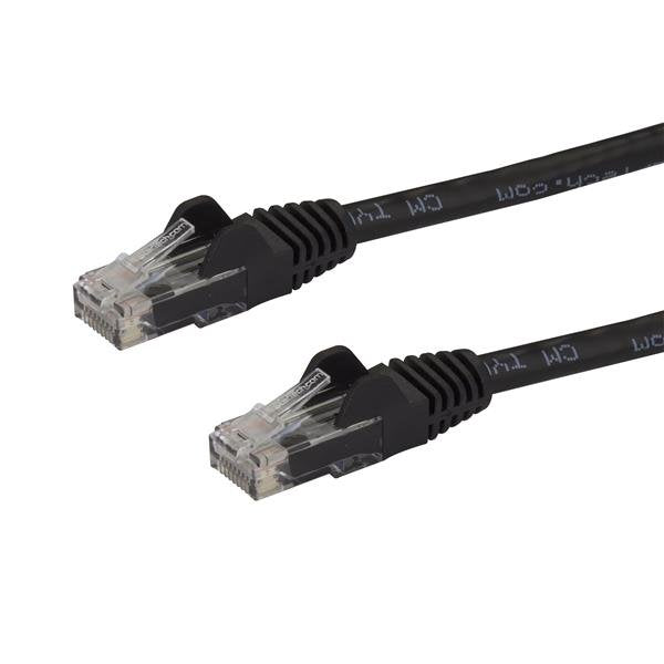 StarTech.com 10ft CAT6 Ethernet Cable - Black CAT 6 Gigabit Ethernet Wire -250MHz 100W PoE RJ45 UTP Network/Patch Cord Snagless w/Strain Relief Individually Tested