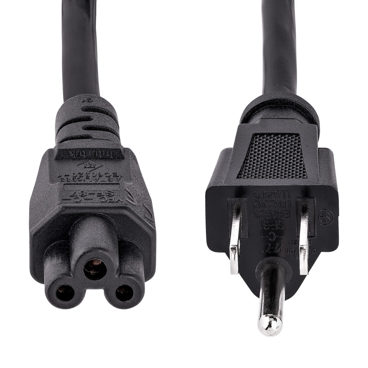 StarTech.com 6ft (1.8m) Laptop Power Cord, NEMA 5-15P to C5 (Clover Leaf), 10A 125V, 18AWG, Laptop Replacement Cord, Printer Power Cable, Laptop Charger Cord, Laptop Power Brick Cord - UL Listed