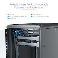 StarTech.com 18U Enterprise-Grade Flat Pack Server Rack Cabinet, 19in Enclosed 4-Post Rack with 29in (75cm) Mounting Depth and 1764lb (800kg) Weight Capacity