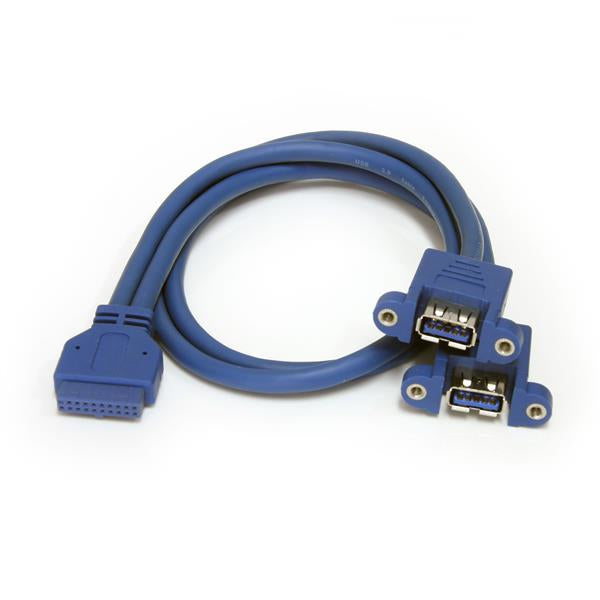 StarTech.com 2 Port Panel Mount USB 3.0 (5Gbps) Cable - USB A to Motherboard Header Cable F/F
