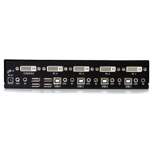 StarTech.com 4 Port DVI USB KVM Switch with Audio and USB 2.0 Hub - TAA