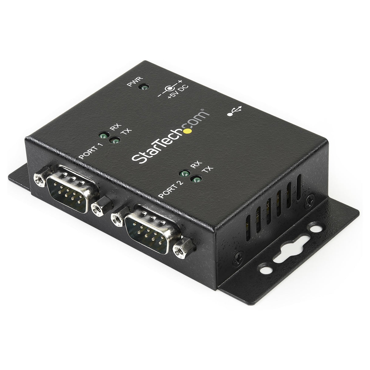 StarTech.com 2 Port Industrial Wall Mountable USB to Serial Adapter Hub with DIN Rail Clips - TAA