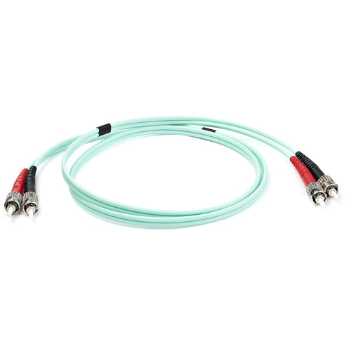 StarTech.com 1m (3ft) ST/UPC OM3 Multimode Fiber Optic Cable, Full Duplex 50/125µm Zipcord Fiber Cable, 100G Networks, LOMMF/VCSEL - LSZH Fiber Jumper Cord