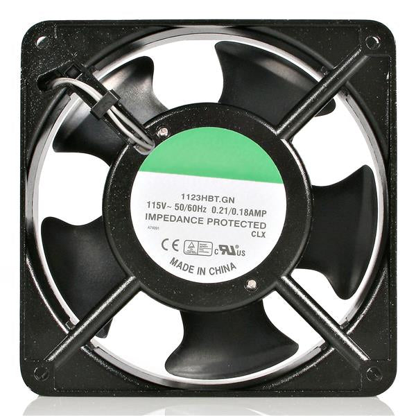 StarTech.com 120mm Axial Rack Muffin Fan for Server Cabinet, 115V, AC Cooling, Low Noise & Quiet PC Computer Case Fan