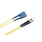 Optic.ca Fiber Cable OS2ST-SC/UPC, Single-mode, Duplex, 2mm yellow jacket, 10M. Fiber, Senko Conn