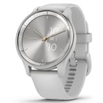 Garmin vivomove Trend, Silver Stainless Steel Bezel with Mist Gray Case and Silicone Band