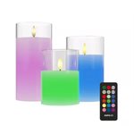 TZUMI AURA LED FLAMELESS COLOUR CANDLE 3PK